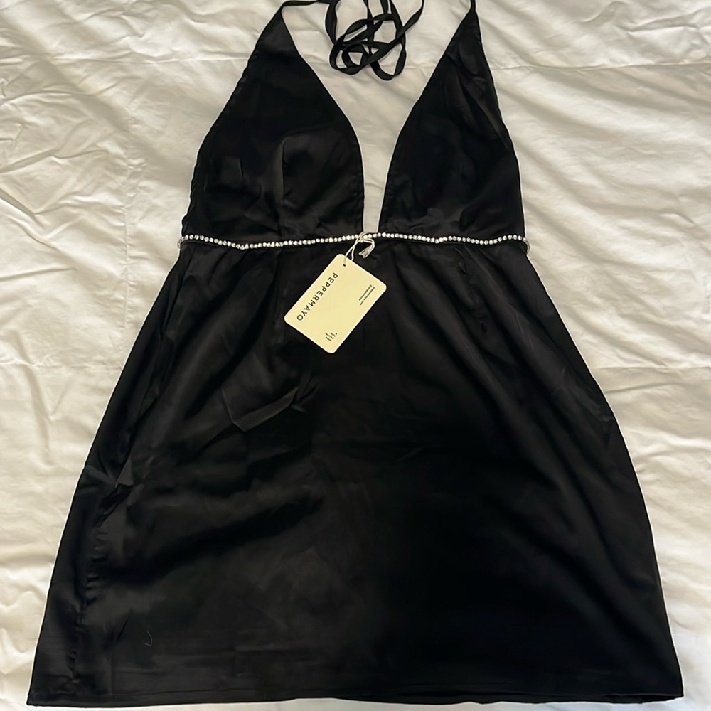 Peppermayo women’s size 6 Black silky dress